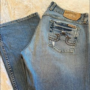 Lucky Brand Dungarees Wondering Apache Jean